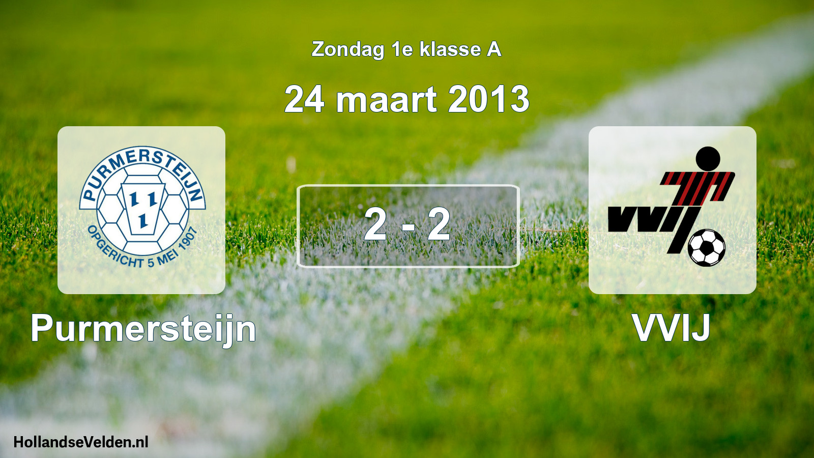 Gespeelde wedstrijd: Purmersteijn - VVIJ 2 - 2 (24 maart 2013)
