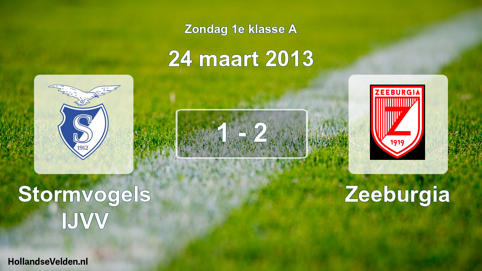Gespeelde wedstrijd: Stormvogels IJVV - Zeeburgia 1 - 2 (24 maart 2013)