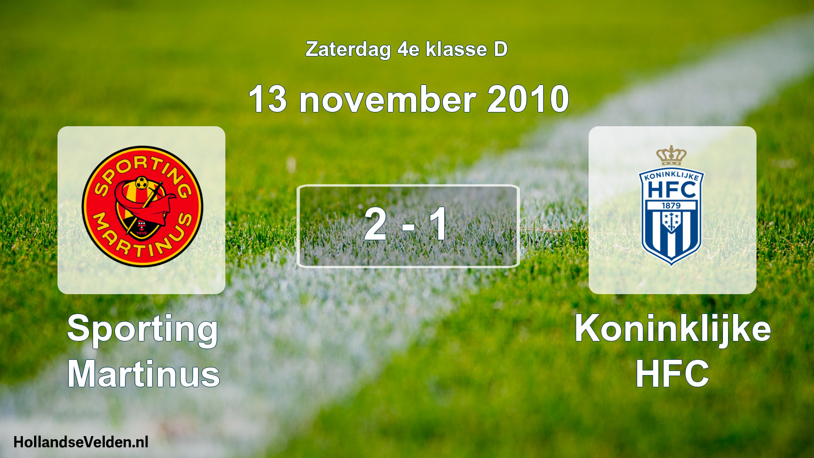 Gespeelde wedstrijd: Sporting Martinus - Koninklijke HFC 2 - 1 (13 november 2010)