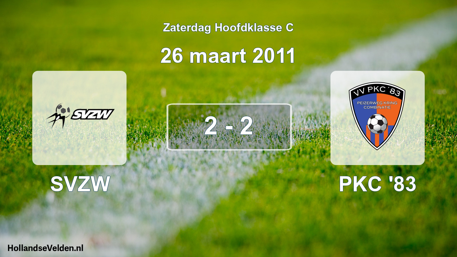 Gespeelde wedstrijd: SVZW - PKC '83 2 - 2 (26 maart 2011)