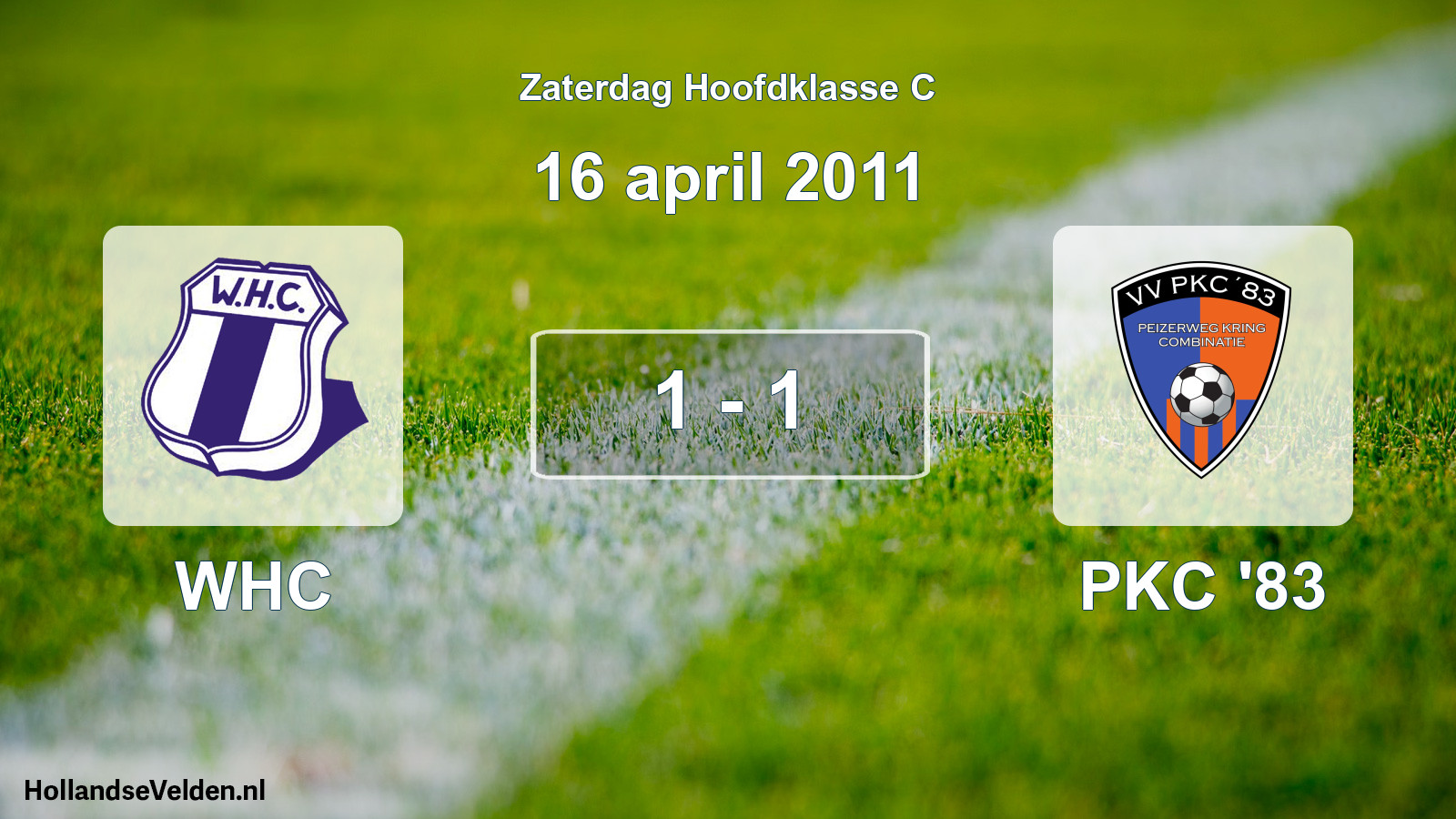 Gespeelde wedstrijd: WHC - PKC '83 1 - 1 (16 april 2011)