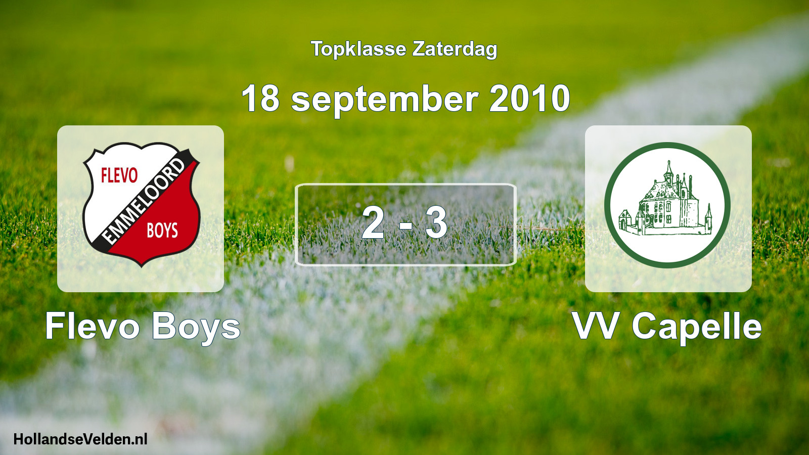 Gespeelde wedstrijd: Flevo Boys - VV Capelle 2 - 3 (18 september 2010)