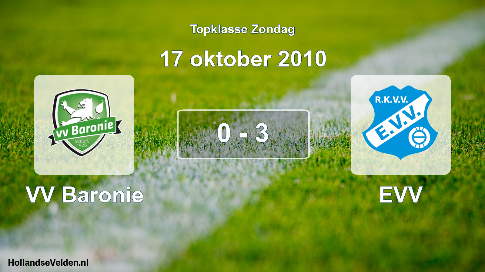 Gespeelde wedstrijd: VV Baronie - EVV 0 - 3 (17 oktober 2010)
