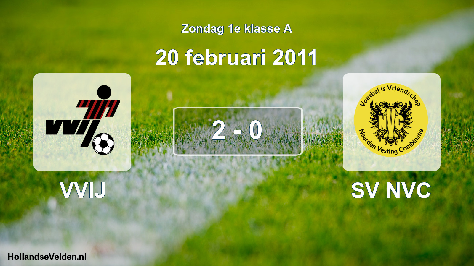 Gespeelde wedstrijd: VVIJ - SV NVC 2 - 0 (20 februari 2011)