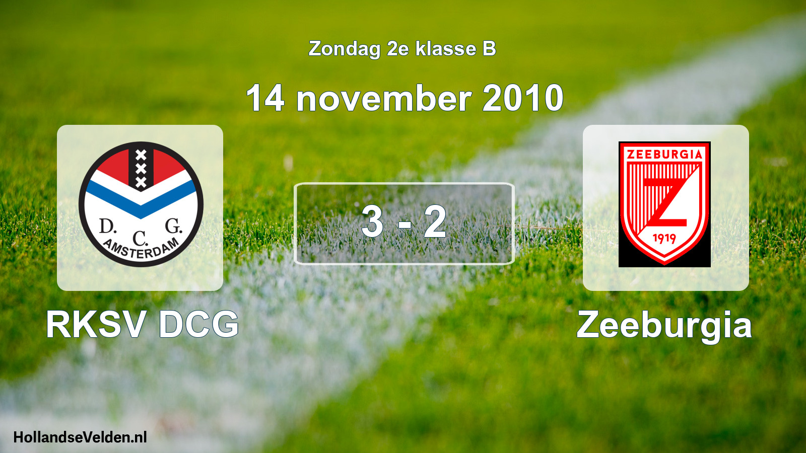 Gespeelde wedstrijd: RKSV DCG - Zeeburgia 3 - 2 (14 november 2010)