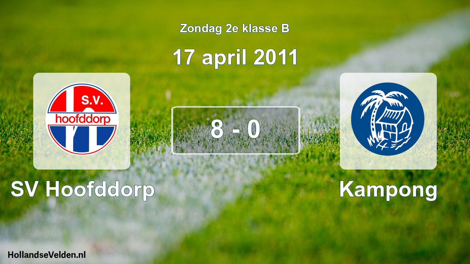 Gespeelde wedstrijd: SV Hoofddorp - Kampong 8 - 0 (17 april 2011)