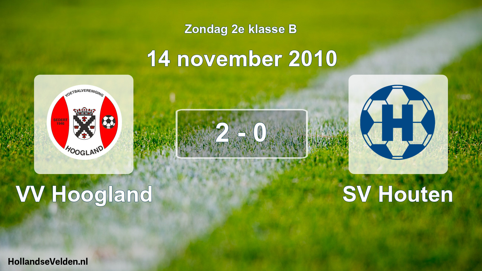 Gespeelde wedstrijd: VV Hoogland - SV Houten 2 - 0 (14 november 2010)