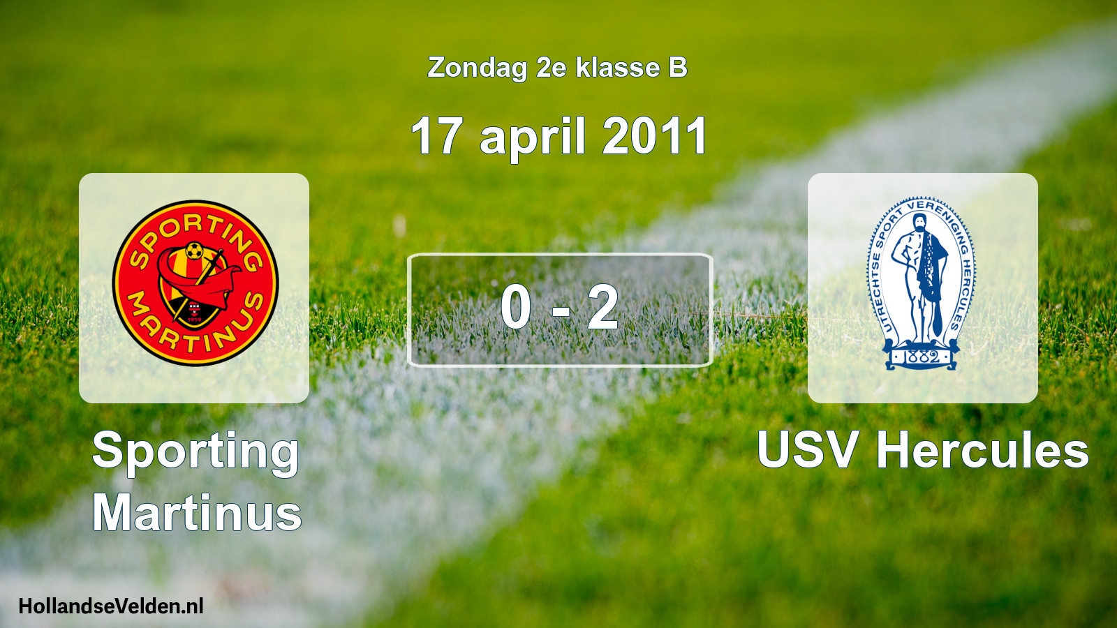 Gespeelde wedstrijd: Sporting Martinus - USV Hercules 0 - 2 (17 april 2011)