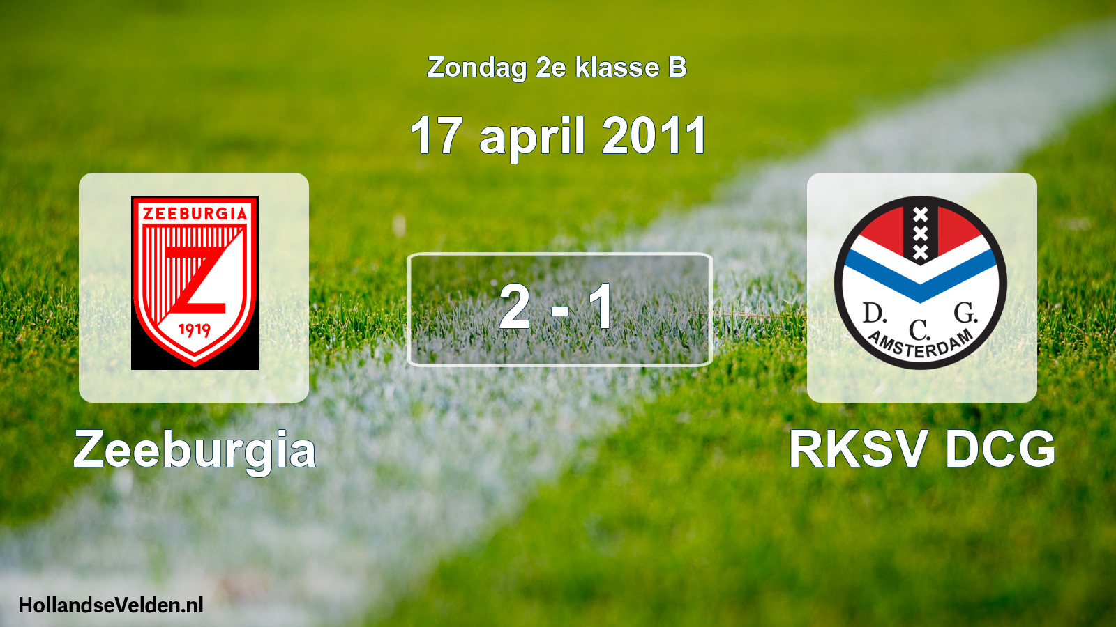 Gespeelde wedstrijd: Zeeburgia - RKSV DCG 2 - 1 (17 april 2011)