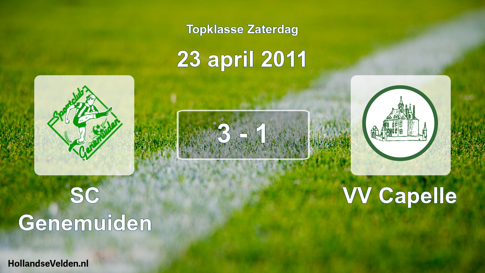 Gespeelde wedstrijd: SC Genemuiden - VV Capelle 3 - 1 (23 april 2011)
