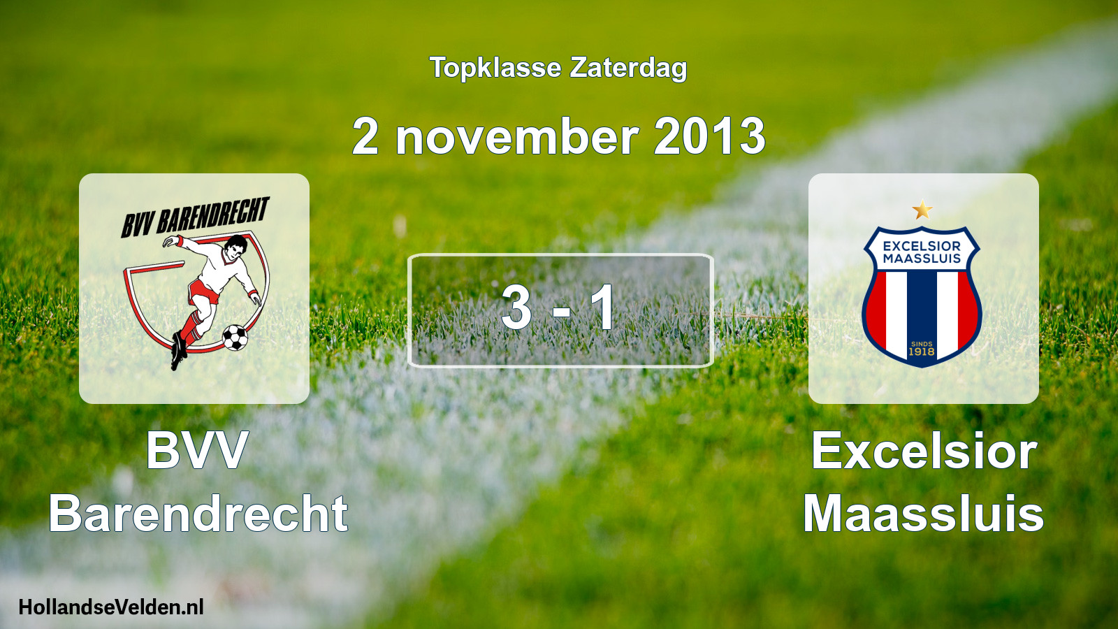 Gespeelde wedstrijd: BVV Barendrecht - Excelsior Maassluis 3 - 1 (2 november 2013)