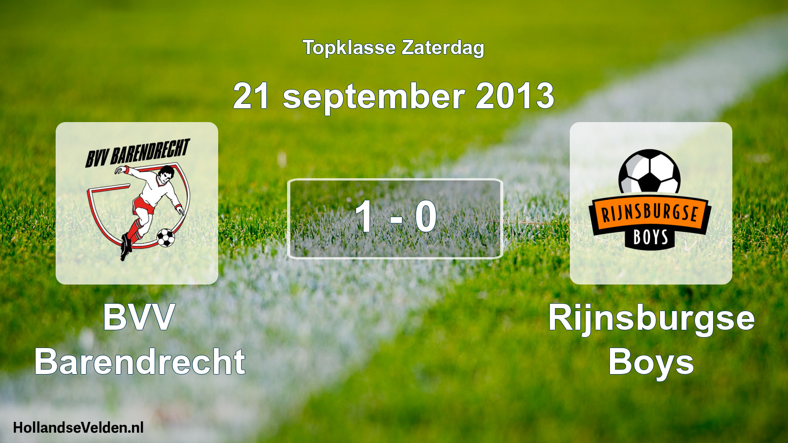 Gespeelde wedstrijd: BVV Barendrecht - Rijnsburgse Boys 1 - 0 (21 september 2013)