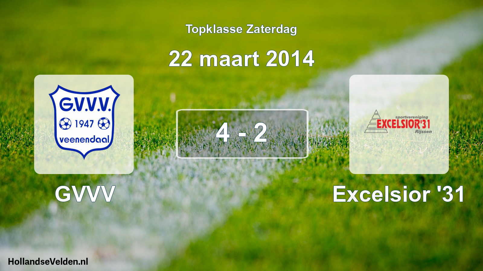 Gespeelde wedstrijd: GVVV - Excelsior '31 4 - 2 (22 maart 2014)