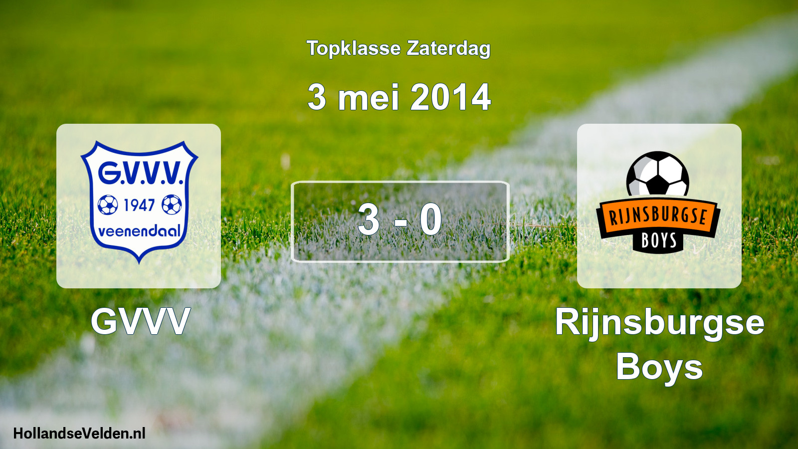 Gespeelde wedstrijd: GVVV - Rijnsburgse Boys 3 - 0 (3 mei 2014)