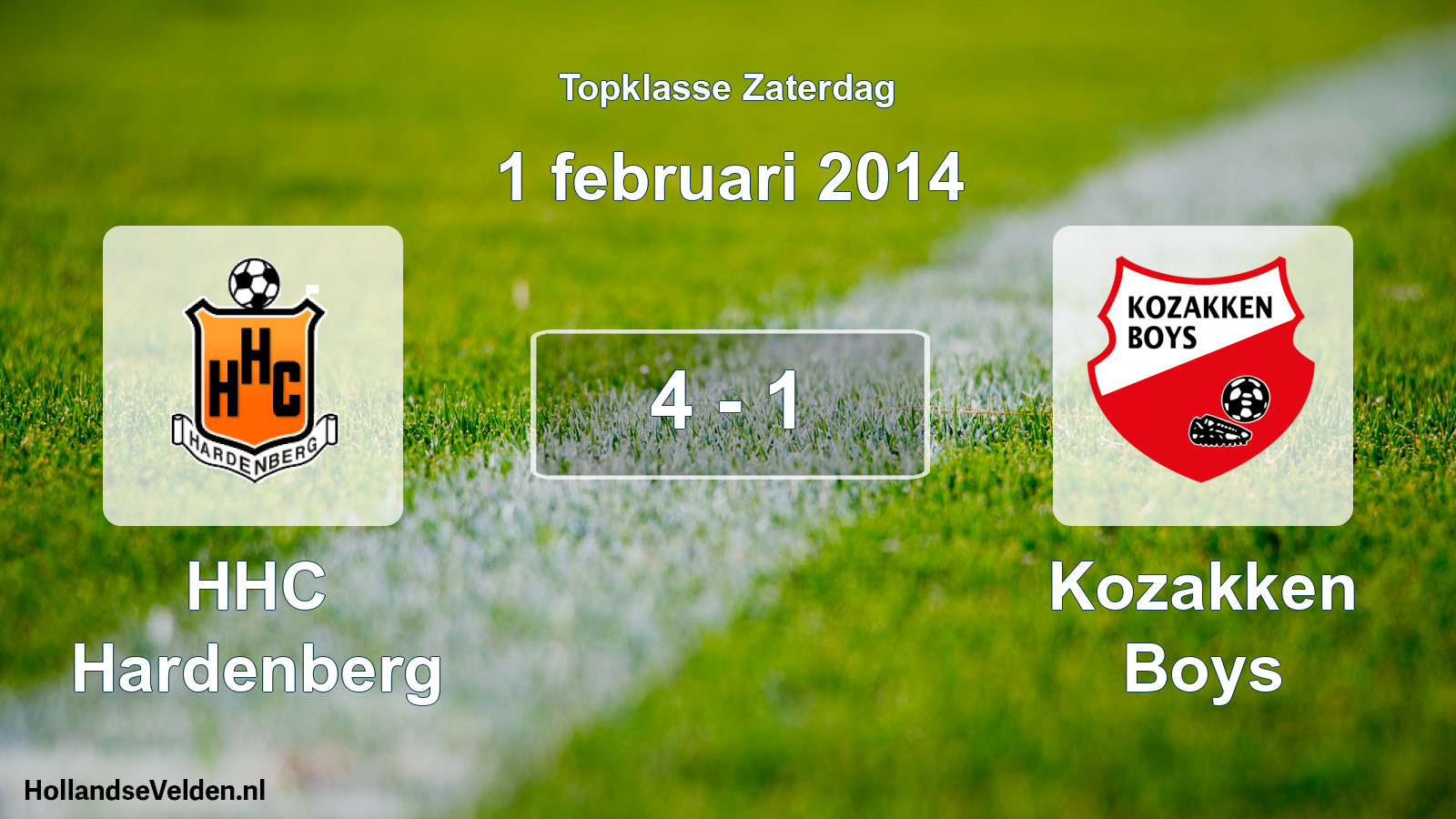 Gespeelde wedstrijd: HHC Hardenberg - Kozakken Boys 4 - 1 (1 februari 2014)