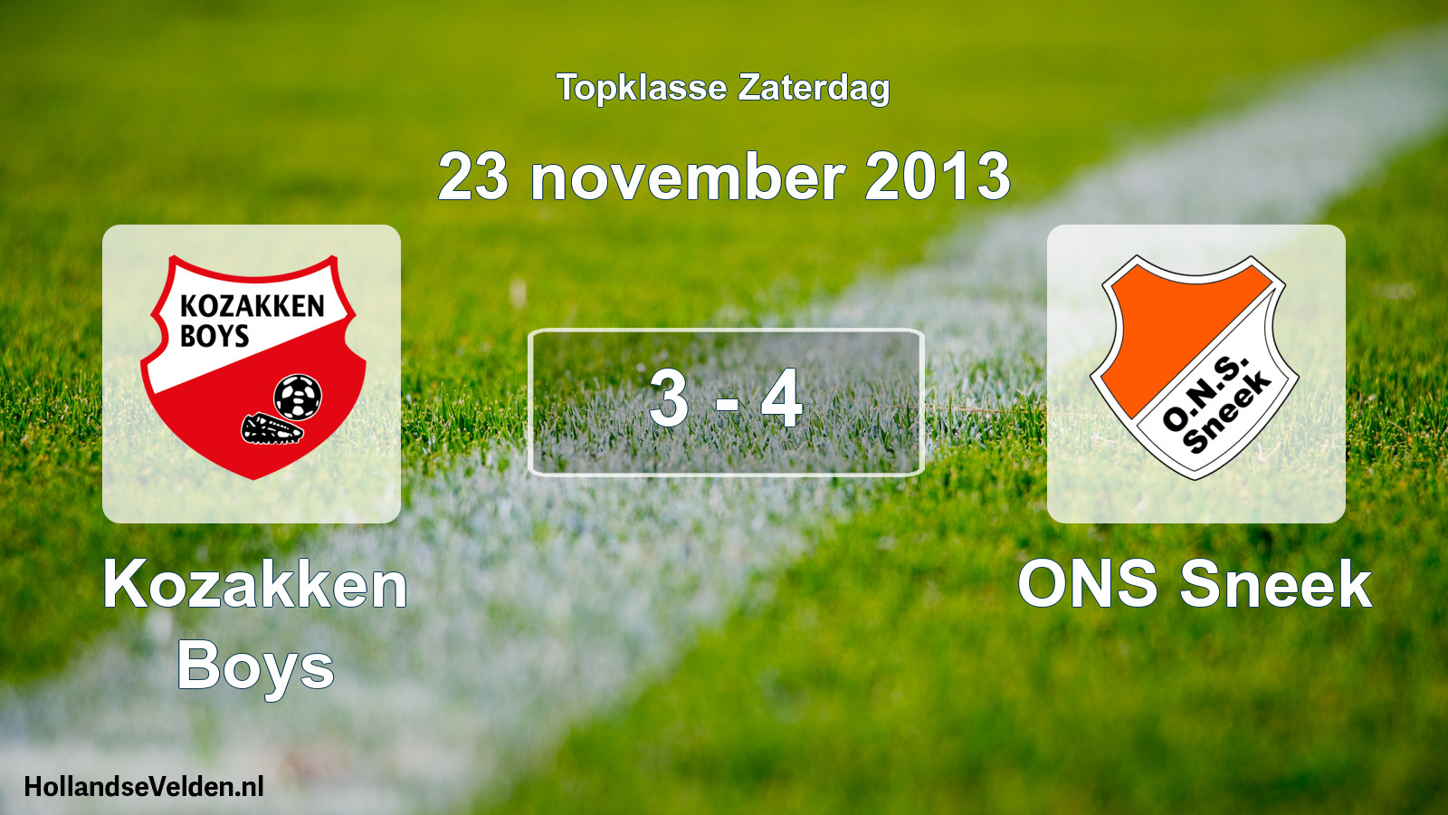 Gespeelde wedstrijd: Kozakken Boys - ONS Sneek 3 - 4 (23 november 2013)