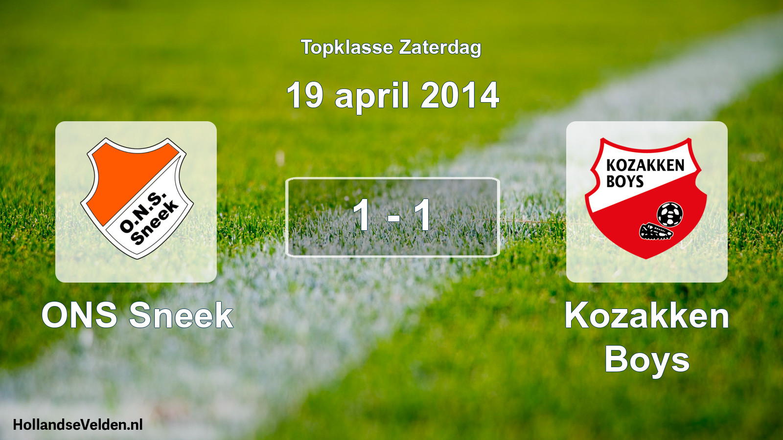 Gespeelde wedstrijd: ONS Sneek - Kozakken Boys 1 - 1 (19 april 2014)