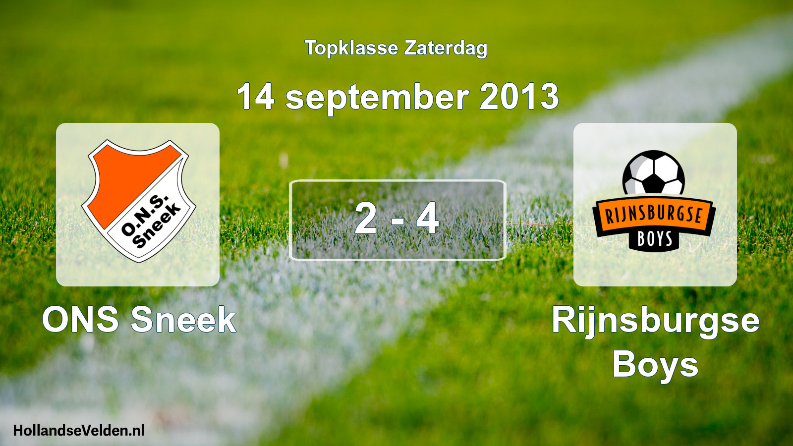Gespeelde wedstrijd: ONS Sneek - Rijnsburgse Boys 2 - 4 (14 september 2013)