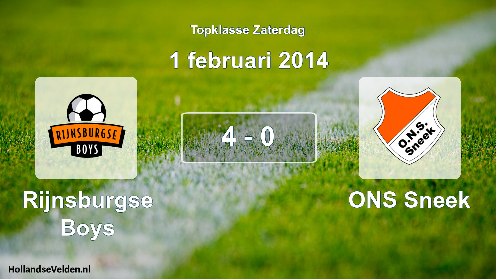 Gespeelde wedstrijd: Rijnsburgse Boys - ONS Sneek 4 - 0 (1 februari 2014)