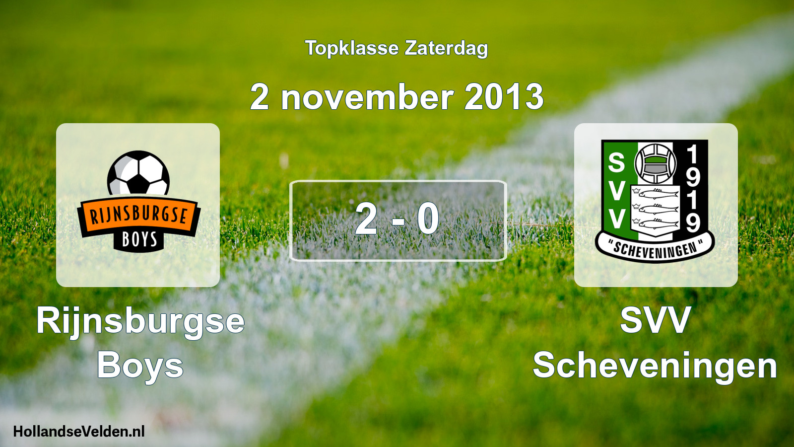 Gespeelde wedstrijd: Rijnsburgse Boys - SVV Scheveningen 2 - 0 (2 november 2013)