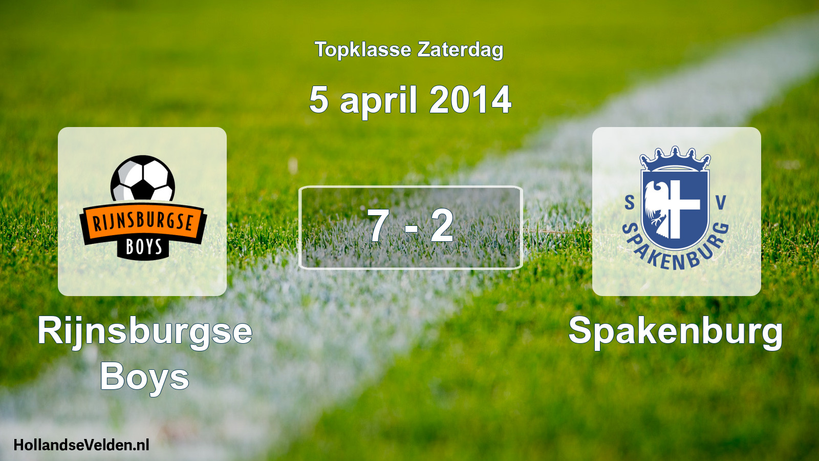 Gespeelde wedstrijd: Rijnsburgse Boys - Spakenburg 7 - 2 (5 april 2014)