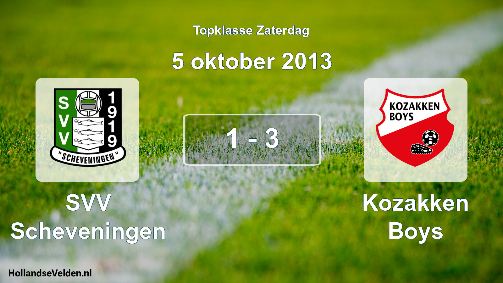 Gespeelde wedstrijd: SVV Scheveningen - Kozakken Boys 1 - 3 (5 oktober 2013)
