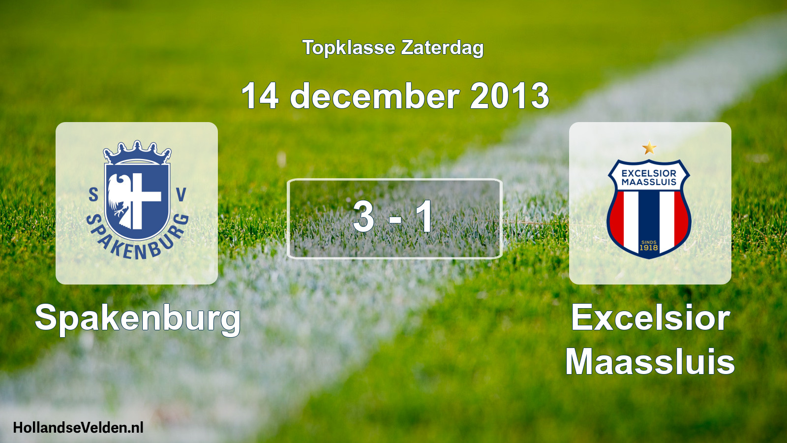 Gespeelde wedstrijd: Spakenburg - Excelsior Maassluis 3 - 1 (14 december 2013)