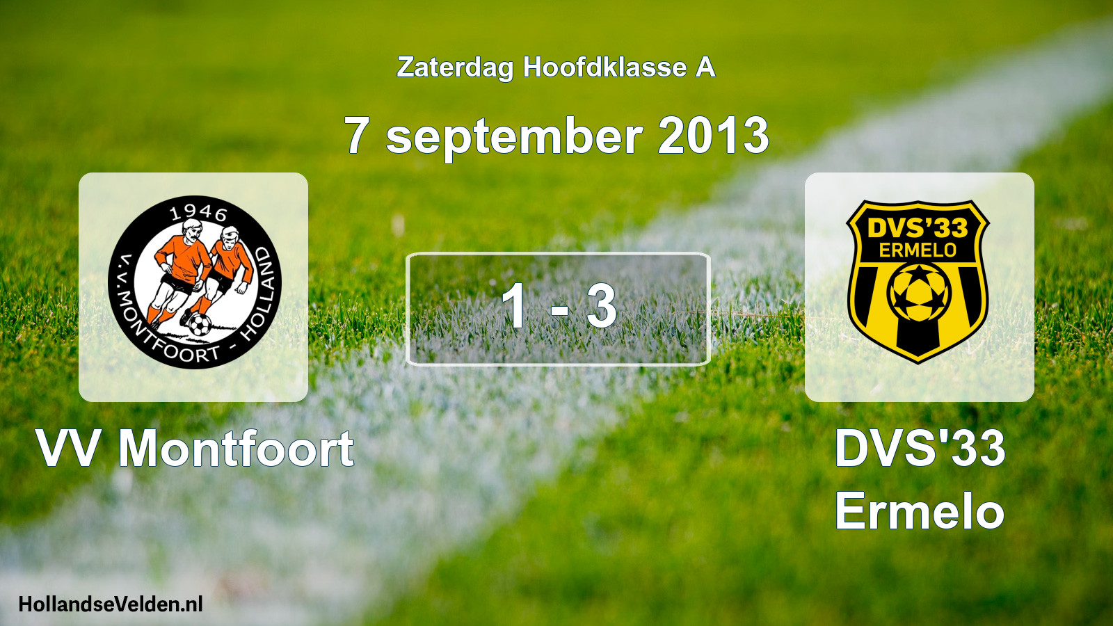 Gespeelde wedstrijd: VV Montfoort - DVS'33 Ermelo 1 - 3 (7 september 2013)