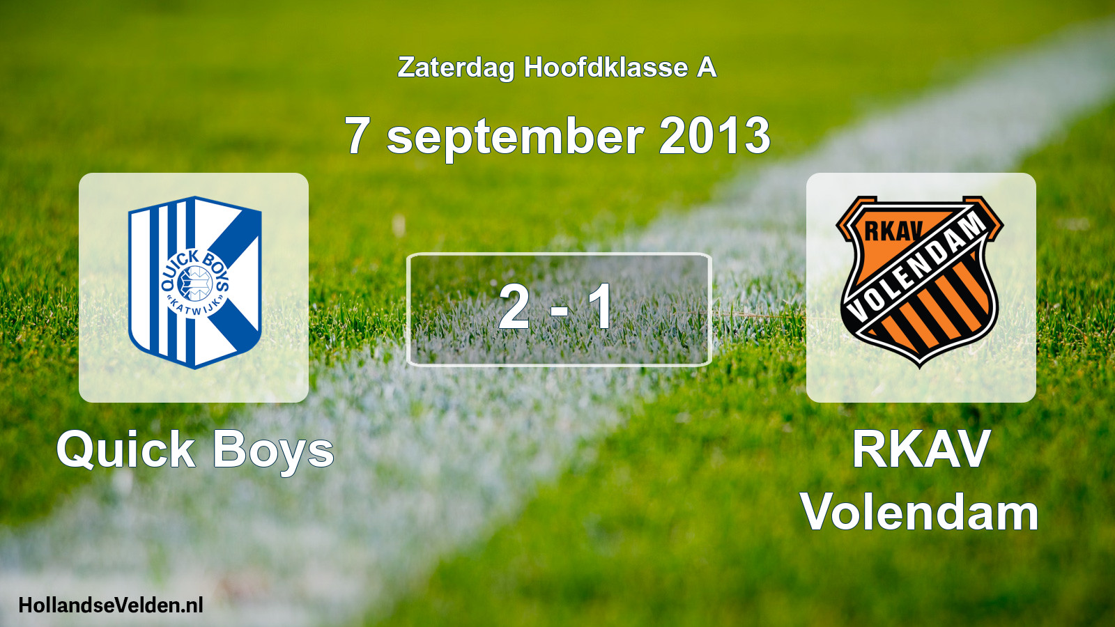 Gespeelde wedstrijd: Quick Boys - RKAV Volendam 2 - 1 (7 september 2013)