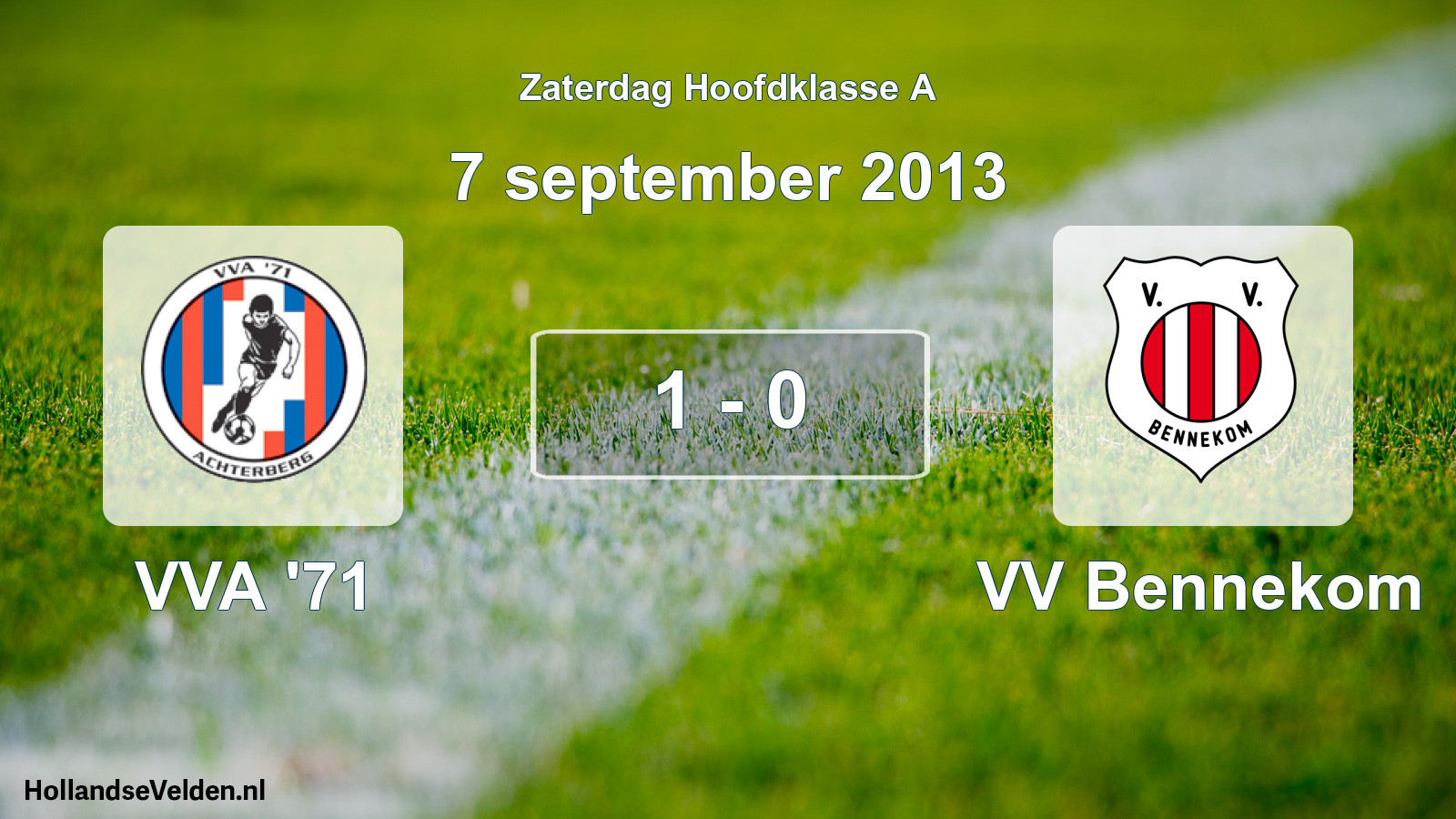 Gespeelde wedstrijd: VVA '71 - VV Bennekom 1 - 0 (7 september 2013)