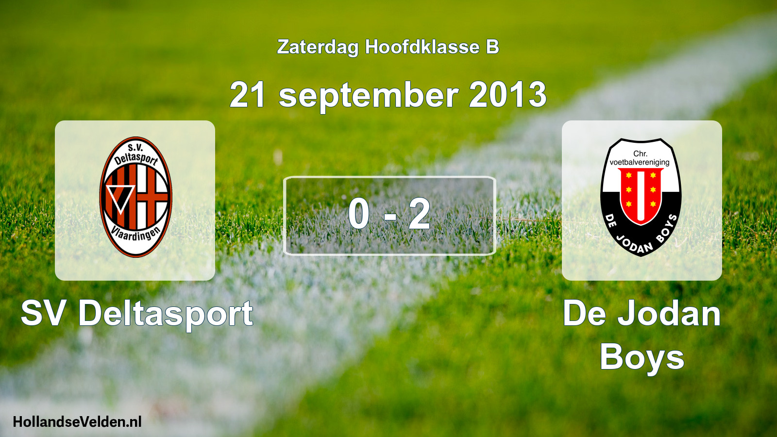 Gespeelde wedstrijd: SV Deltasport - De Jodan Boys 0 - 2 (21 september 2013)