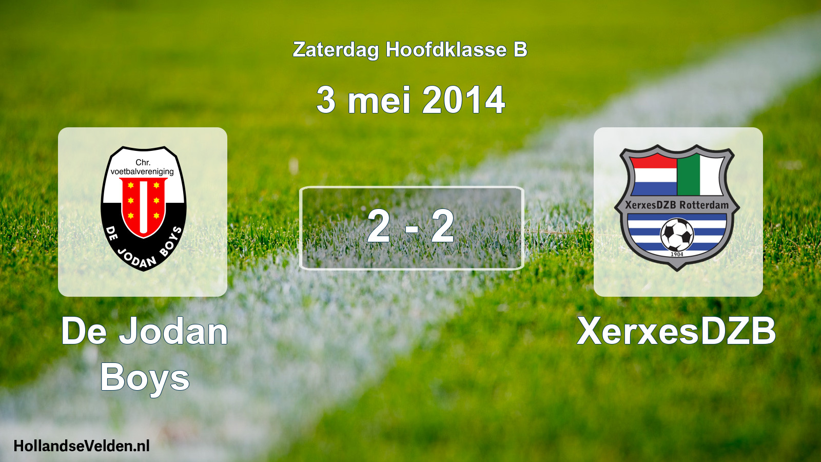 Gespeelde wedstrijd: De Jodan Boys - XerxesDZB 2 - 2 (3 mei 2014)