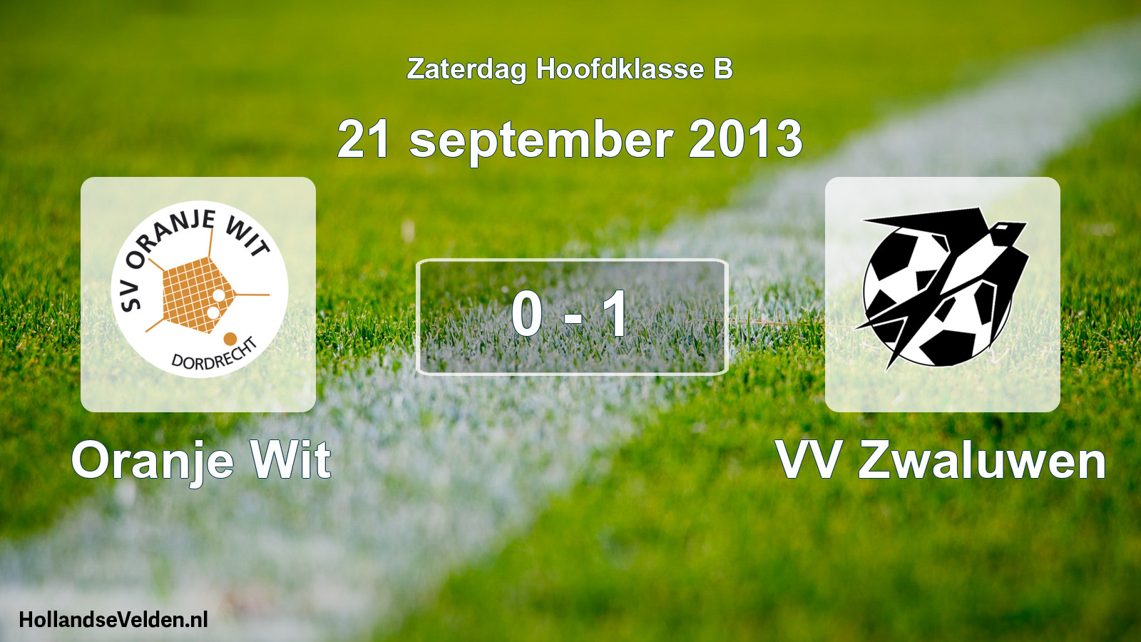 Gespeelde wedstrijd: Oranje Wit - VV Zwaluwen 0 - 1 (21 september 2013)