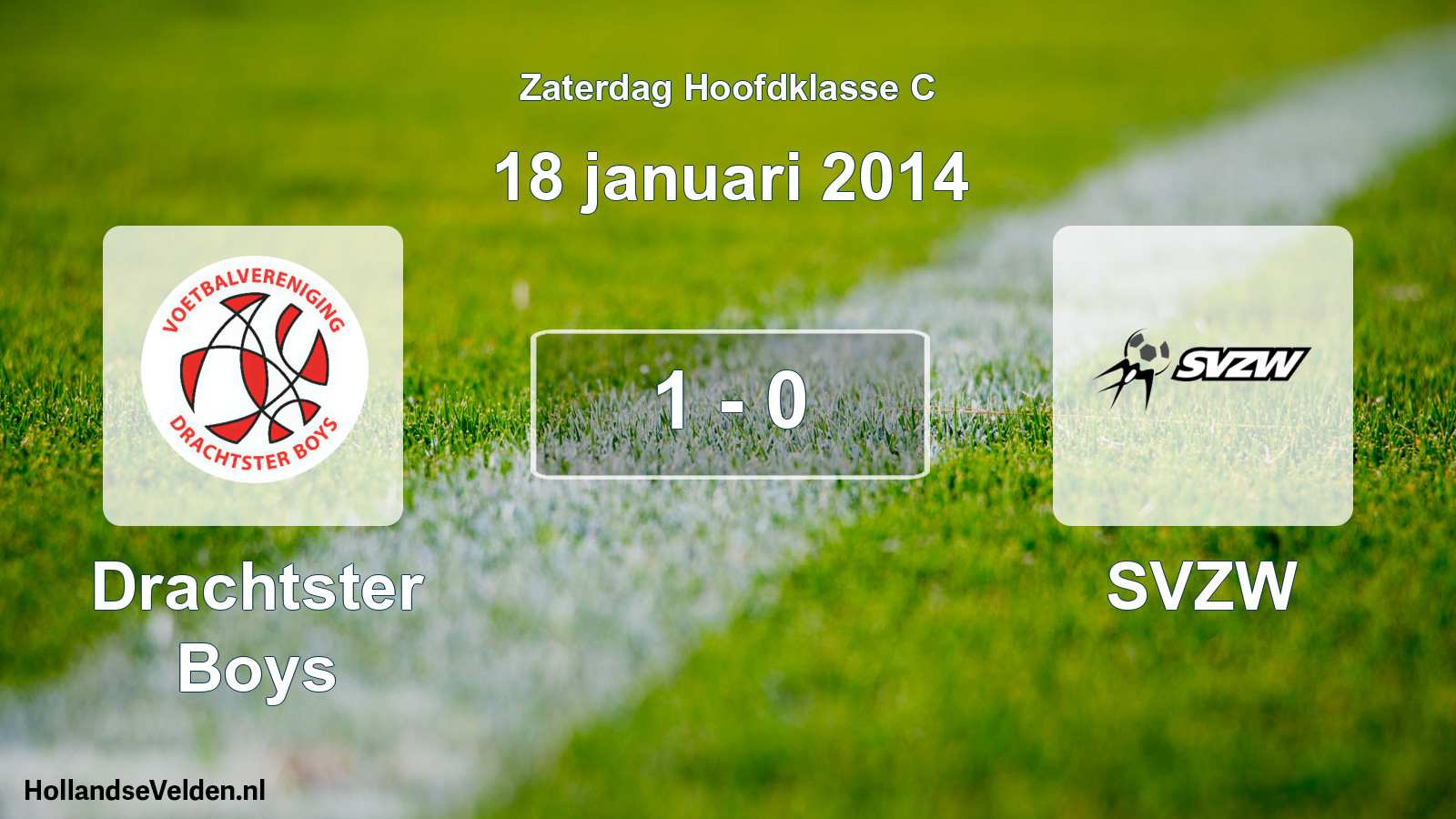 Gespeelde wedstrijd: Drachtster Boys - SVZW 1 - 0 (18 januari 2014)