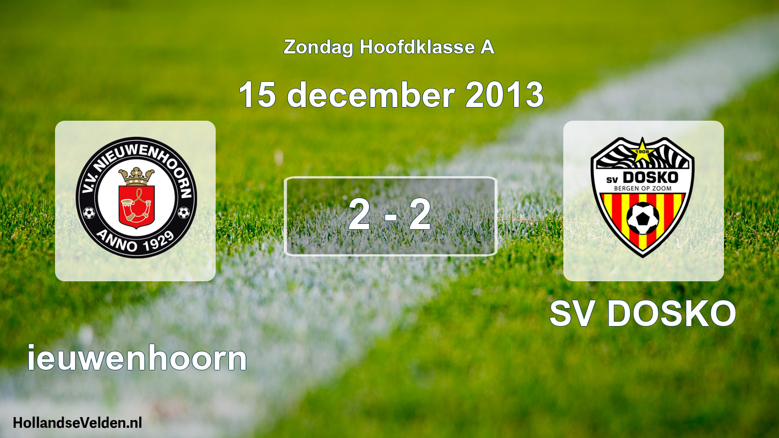 Gespeelde wedstrijd: Nieuwenhoorn - SV DOSKO 2 - 2 (15 december 2013)
