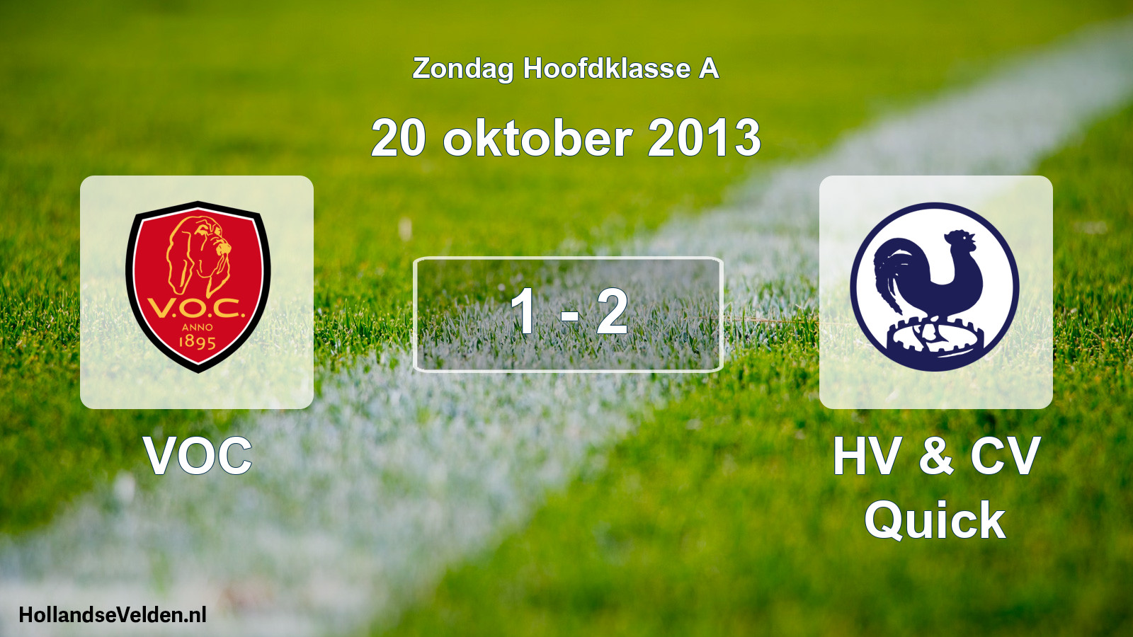 Gespeelde wedstrijd: VOC - HV & CV Quick 1 - 2 (20 oktober 2013)