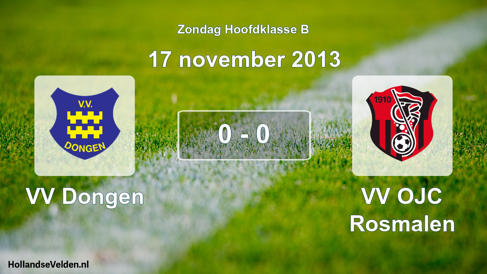 Gespeelde wedstrijd: VV Dongen - VV OJC Rosmalen 0 - 0 (17 november 2013)