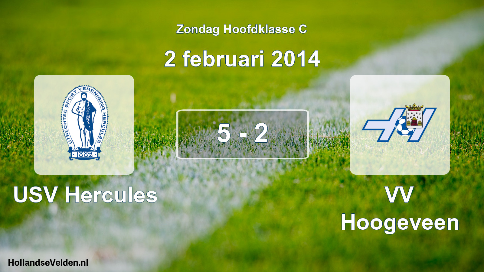 Gespeelde wedstrijd: USV Hercules - VV Hoogeveen 5 - 2 (2 februari 2014)